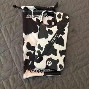 Loopy Black and White Cow Print Phone Case for iPhone 13 Pro Max